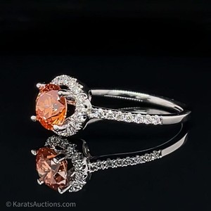 1.57 CT Fancy Pink & White Diamond Ring 14k Gold $10000 - $11000 Retail VIDEO