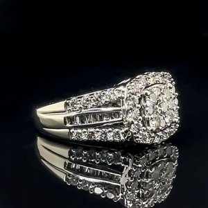 1.52 ctw Diamond Halo Triple Row Ring $4150 Retail VIDEO