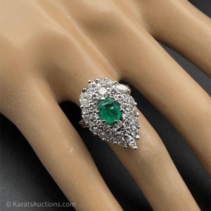 Amazing 4.5 CT Fine Green Emerald w. VS Diamonds Ring 18k Gold Retail $13,500-$15,000  VIDEO
