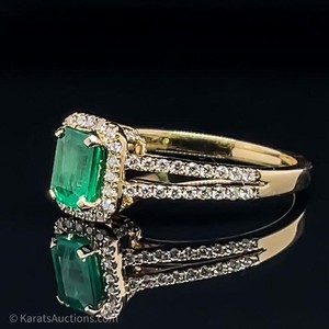 .99 CT Emerald & Diamond Ring in 14k Yellow Gold $4000