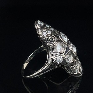 Antique Art Deco 1.14 Carat Diamond & Natural Sapphire Estate Ring in 18k Gold $4900 Retail VIDEO