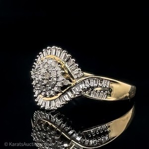 .70 CT Diamond Swirl Estate Ring in Yellow Gold $1500 Retail