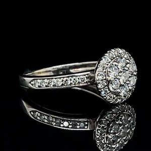 0.50 Carat Diamond Halo Cluster Ring 14k Gold $2500 Retail