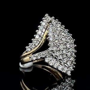 2.00 Carat Diamond Cluster Marquise Ring in Yellow Gold $3150 Retail
