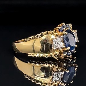 1.50 Carat Natural Sapphire Milgrain Ring 14k Gold $1850 Retail