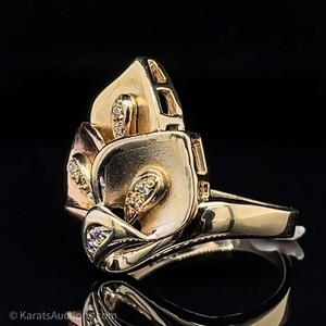 Designer Diamond Droplets Lily Ring in 14k Gold $1500 Retail