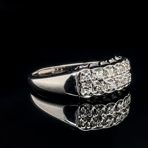 0.30CT Diamond 2-Row Band Ring in 14k Gold $1550 Retail