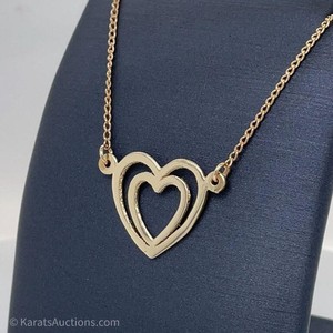 Heart Pendant Cable Chain Necklace in 14k Gold $850 Retail