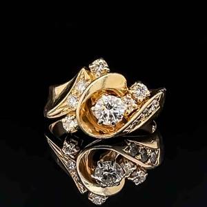 .71 Carat Diamond Cluster Estate Ring in 14k Yellow Gold $2200 Retail VIDEO