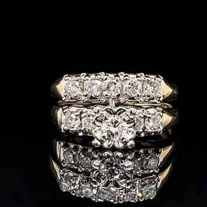 1.40 Carat Diamond Wedding and Engagement Ring Set in 14k Yellow Gold $3795 Retail VIDEOS