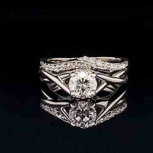 .65 Carat Diamond Wedding Ring Set in 14k White Gold $1999 Retail VIDEO