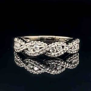 Diamond Contemporary Crossover Ring in 14k White Gold