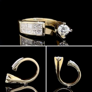 1.50ct Contemporary Diamond Ring with Open Floating Concept in 14k Gold  1 of a kind $7450 Retail VIDEO
