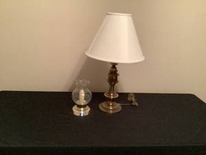 Lamp and Hurricane Candle