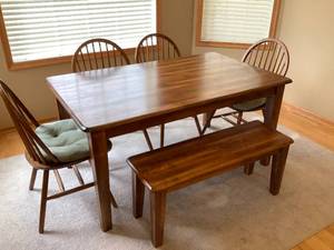 Kitchen Table with 4 Chairs and 1 Bench