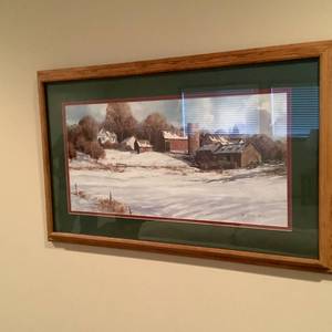 Winter Farm Scene Print