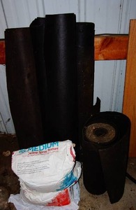 Tar Paper and Ceiling Spray Texture