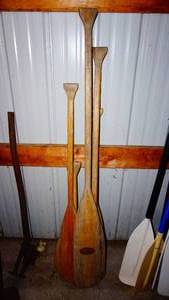 Vintage wooden oars