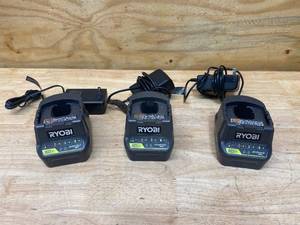 lot 23 image: RYOBI Lot of 3-  18V Chargers