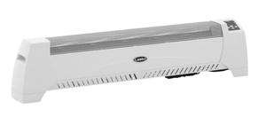 lot 47 image: LASKO Low Profile 1500-Watt Electric Silent Room Space Heater with Digital Display and Tip-Over Safety Switch, White