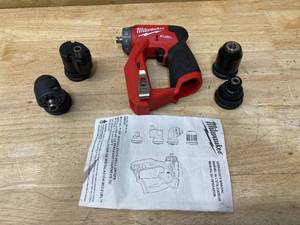 lot 49 image: MILWAUKEE M12 FUEL 12V Lithium-Ion Brushless Cordless 4-in-1 Installation 38 in. Drill Driver with 4 Tool Head (Tool-Only)