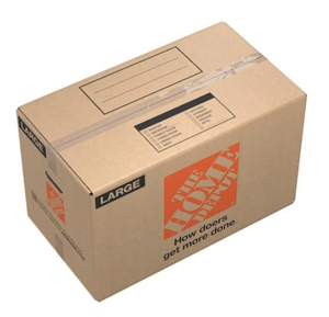 lot 61 image: THE HOME DEPOT Lot of 25-  27 in. L x 15 in. W x 16 in. D Large Moving Boxes with Handles