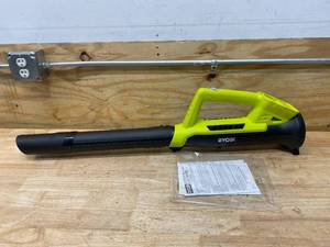 lot 65 image: RYOBI ONE 18V 90 MPH 200 CFM Cordless Battery Leaf BlowerSweeper (Tool Only)