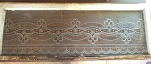 lot 137 image: vintage  etched glass window