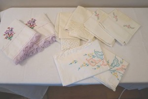 lot 486 image: fancy stitch pillowcases