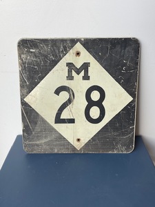 lot 77 image: Metal Michigan Highway Sign