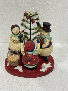 lot 45 image: Snow Family with Tree Figurines