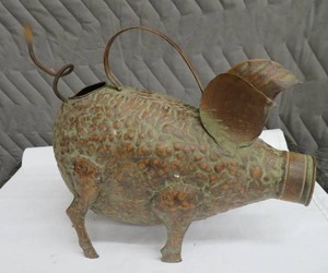 COPPER PIG WATERING CAN
