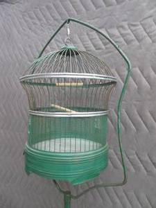 VINTAGE BIRD CAGE ON STAND