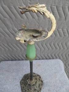 VINTAGE ART DECO CAST IRON SMOKING STAND