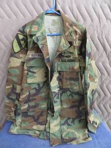 US ARMY ISSUE CAMO SHIRT WITH PATCHES