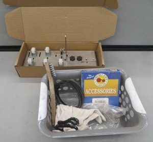 GLASS CUTTER & GRIT, GLOVES, BRUSH, ETC.