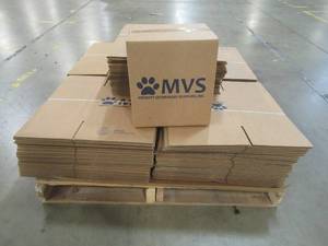 Pallet of 125 Corrugated Boxes (HAS COMPANY INFORMATION ON OUTSIDE), 11 12 x 9 x  x 12 12.