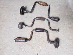3 Vintage Hand Drills