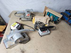 2 Palm Sanders, 1 Belt Sander