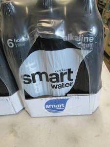 lot 50 image: 12- 1 liter Bottles Smart Water Alk...
