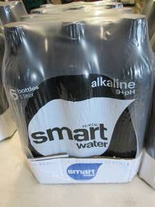 lot 51 image: 12- 1 liter Bottles Smart Water Alk...