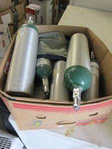 box of oxygen tanks ...