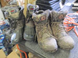 8 pairs of boots sizes range from s...