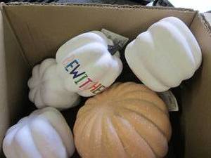 lot of halloween pumpkins ...