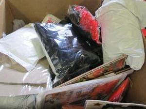box of halloween items ...