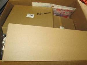 box of halloween items ...