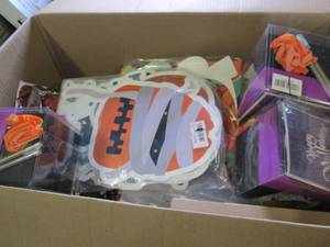 box of halloween items ...