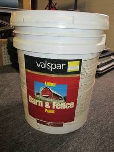 5 gallons of unopened latex red bar...