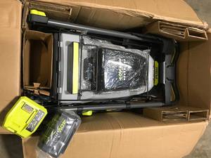 lot 3 image: RYOBI 40V HP Brushless 20 in. Cordless Battery Walk Behind Push Mower with 6.0 Ah Battery and Charger Customer Returns See Terms on Auction