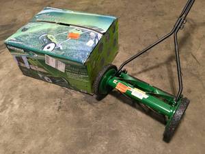 lot 5 image: Lot of 2 Assorted Scotts Manual Walk Behind Push Reel Lawn Mower Customer Returns See Terms on Auction